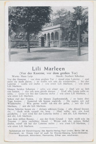 Wehrmachts Lied Lilli Marleen vor der Kaserne .. Original Postkarte 3. Reich