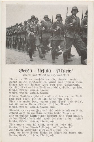 Wehrmachts Lied Gerd - Ursula - Marie .. Original Postkarte 3. Reich