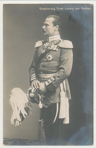 Grossherzog Ernst Ludwig von Hessen Ordenspange Bruststern- Original Postkarte Kaiserreich um 1907