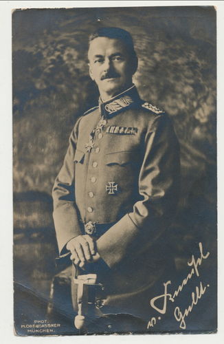 Generalleutnant von Kneussl Kommandeur der 11. bayerischen Inf Div - Original Postkarte WK1