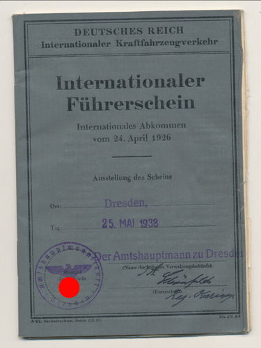 Internationaler Führerschein Dresden 1938