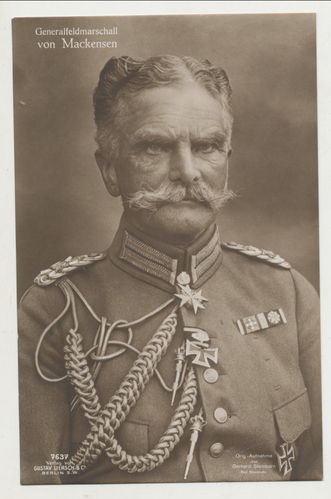 Generalfeldmarschall von Mackensen mit Orden Portrait Foto Postkarte um den WK1