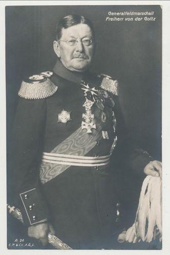 Gerneralfeldmarschall Freiherr von der Goltz Orden Ordenspange Bruststern Portrait Foto Postkarte