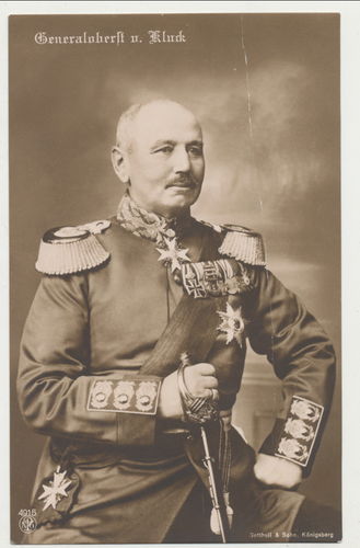 Generaloberst von Kluck mit Orden Ordenspange Bruststern Halsorden Portrait Foto Postkarte WK1
