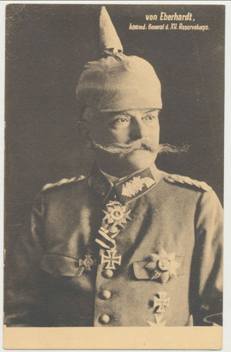General von Eberhardt mit Orden Ordenspange Bruststern Portrait Foto Postkarte WK1