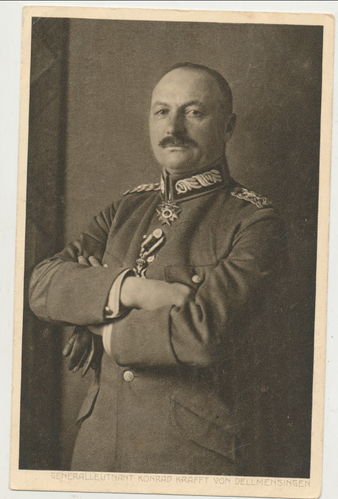 General Konrad Krafft von Dellmensingen Orden Halsorden Portrait Foto Postkarte WK1