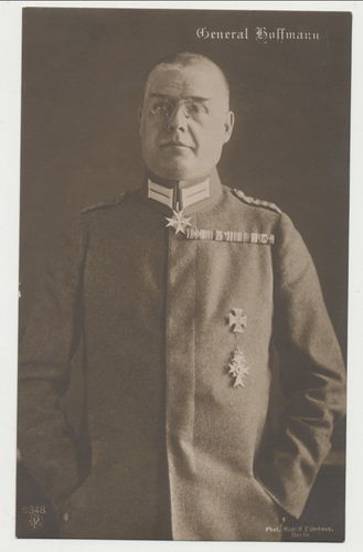 General Hoffmann mit Orden Ordenspange Portrait Foto Postkarte WK1