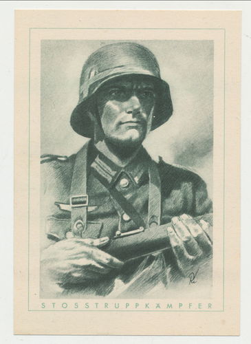 Stosstrupp Kämpfer " Der deutsche Soldat " Original Postkarte WK2