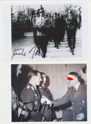 Günther Rall Ritterkreuz 2x Nachkriegs Foto mit Original Unterschrift Autogramm von Rall