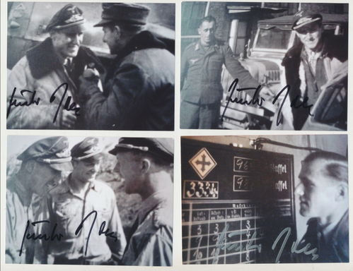 Günther Rall Ritterkreuzträger 4x Nachkriegs Foto mit Original Unterschrift Autogramm