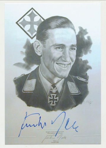 Günther Rall Ritterkreuz Nachkriegs Foto PK mit Original Unterschrift Autogramm