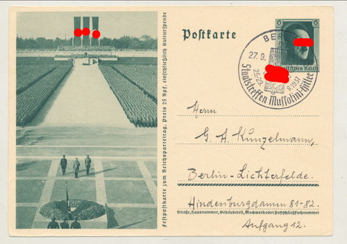Staatstreffen Mussolini Hitler - Original Postkarte 3. Reich