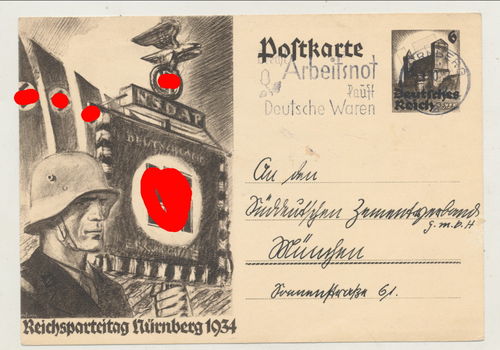 Nürnberg Reichsparteitag 1934 - Original Postkarte 3. Reich