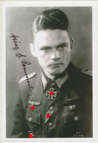 Heinz Hermann Remmert Ritterkreuzträger Nachkriegs Foto mit Original Unterschrift Autogramm