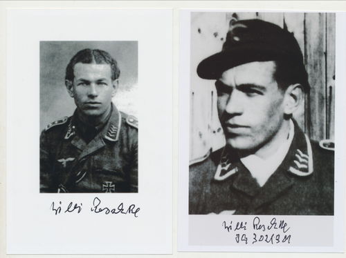Willi Reschke JG 302 / 301 Ritterkreuzträger 2x Nachkriegs Foto mit Original Unterschrift Autogramm