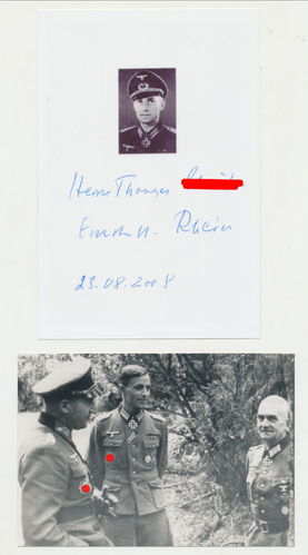 Josef Rhein Gren Rgt 530 Ritterkreuzträger 2x Nachkriegs Foto mit Original Unterschrift Autogramm