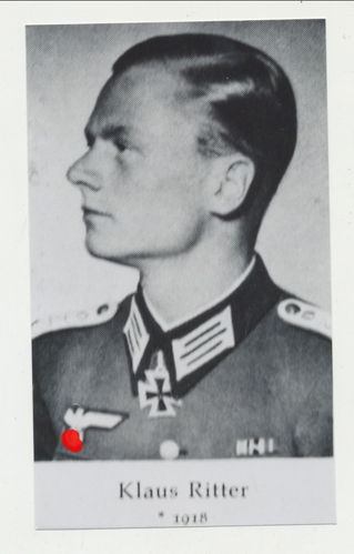 Klaus Ritter Ritterkreuz Nachkriegs Foto mit Original Unterschrift Autogramm