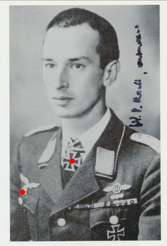 Werner Roell Ritterkreuzträger Luftwaffe Nachkriegs Foto mit Original Unterschrift Autogramm