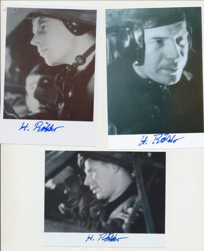 Heinz Rökker Nachtjagd Luftwaffe Ritterkreuzträger 3x Nachkriegs Foto Original Unterschrift Autogram