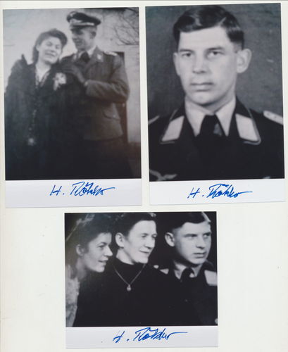 Heinz Rökker Nachtjagd Luftwaffe Ritterkreuzträger 3x Nachkriegs Foto Original Unterschrift Autogram