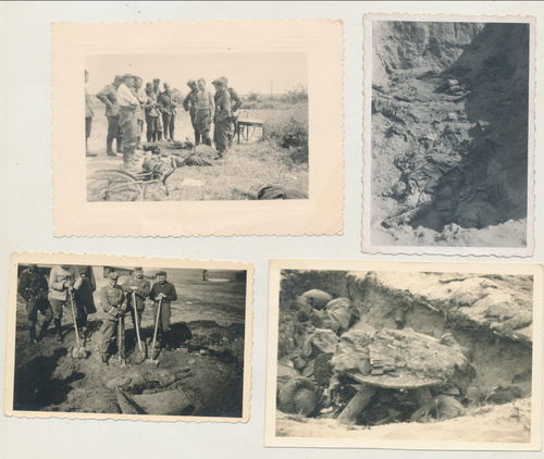 Schlachtfeld Tod gefallene Soldaten - 4 Original Foto WK2