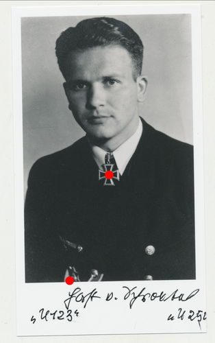 H. von Schröter U Boot U-123 Ritterkreuzträger Nachkriegs Foto mit Original Unterschrift Autogramm