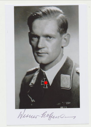 Hoffmann Werner Luftwaffe Ritterkreuzträger Nachkriegs Foto mit Original Unterschrift Autogramm
