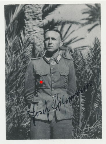Hissmann Josef Heeresflak Ritterkreuzträger Nachkriegs Foto mit Original Unterschrift Autogramm