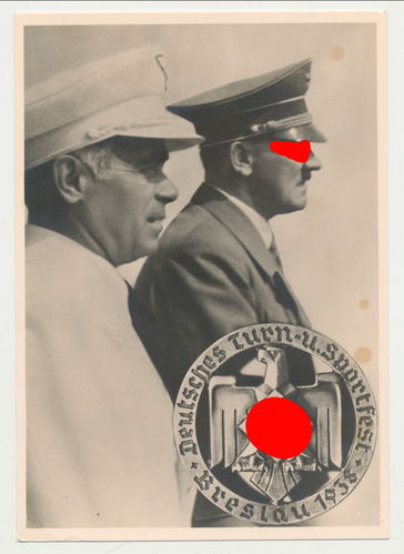 Adolf Hitler Deutsches Turn & Sportfest Breslau 1938 - Original Postkarte 3. Reich