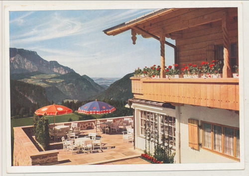 Berghof Wachenfeld Hitler Landhaus Obersalzberg Berchtesgaden farbige Original Postkarte 3. Reich