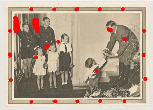 Adolf Hitler mit BDM Bund deutscher Mädel & Hitlerjugend - Original Postkarte 3. Reich