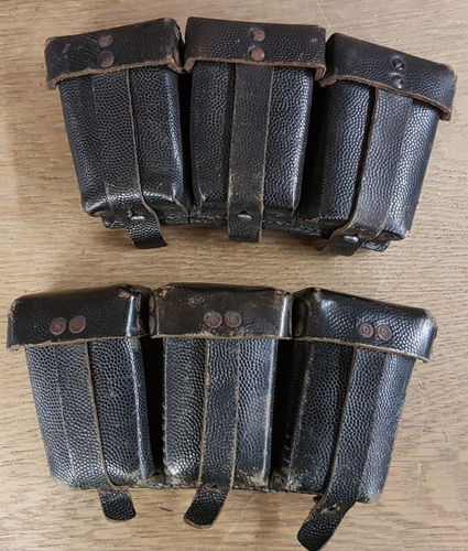 Patronentaschen für Gewehr Munition K98 deutsche Wehrmacht 2 Stück beide Hersteller gestempelt