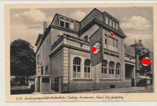 RLB Reichsluftschutzbund Luftschutzschule Bad Godesburg - Original Postkarte 3. Reich