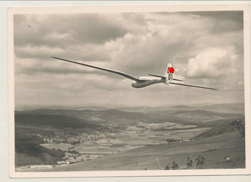 Segelflug Segelflieger Flugkapitän Hanna Reitsch in Sperber Junior - Original Postkarte 3. Reich