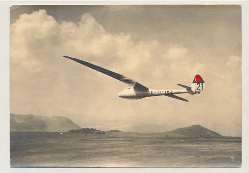 Segelflug Segelflieger - Original Foto Postkarte 3. Reich