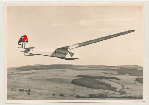 Segelflug Segelflieger Atalante mit K. Schmidt - Original Postkarte 3. Reich