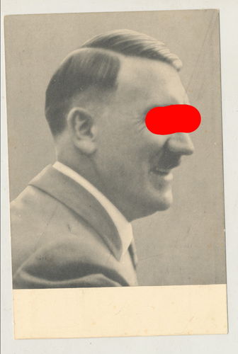 Adolf Hitler Portrait Postkarte mit Briefmarke & Poststempel München 3. Reich