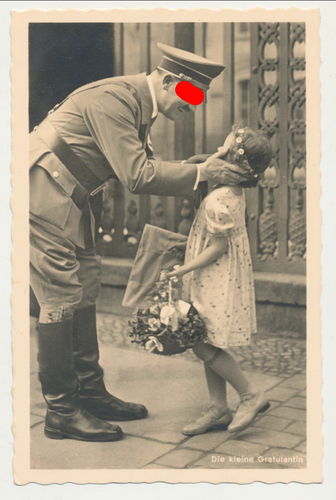 Adolf Hitler " Die kleine Gratulantin " Original Hoffmann Postkarte von 1942