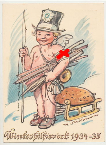 Münchner Kindl WHW Winterhilfswerk Postkarte 1934 / 35
