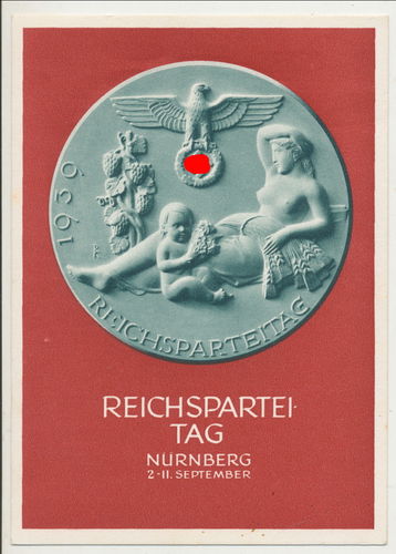 Reichsparteitag Nürnberg 1939 Original Postkarte 3. Reich Poststempel Ebersberg 1939
