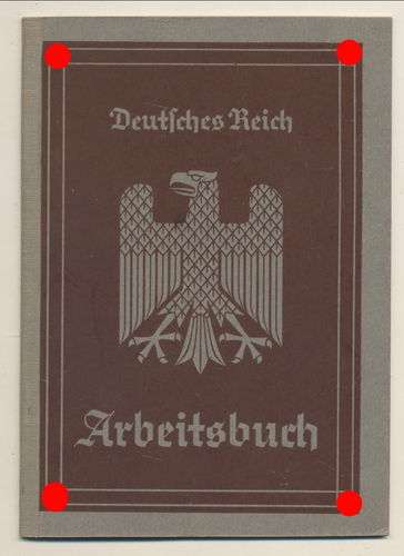 Arbeitsbuch " Adel " für Adelige Hertha von Jerin 1937 Gebiet Neisse Gut Gesess 3. Reich