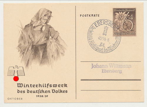 WHW Winterhilfswerk 1938/99 Postkarte 3. Reich