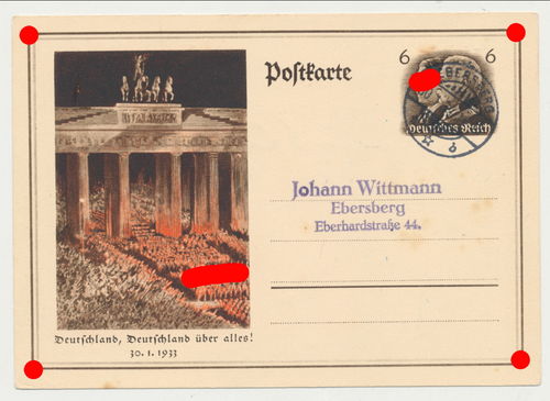 Gedenktag Postkarte Deutschland Deutschland ...1933