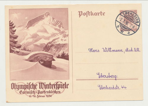 Olympiade Olympische Winterspiele Garmisch 1936 Original Postkarte 3. Reich