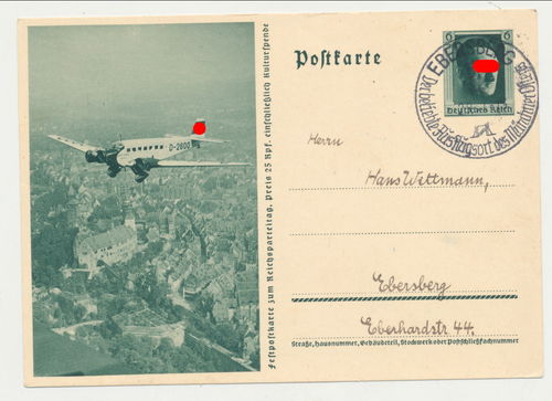 Feldpostkarte Flugzeug JU52 3. Reich