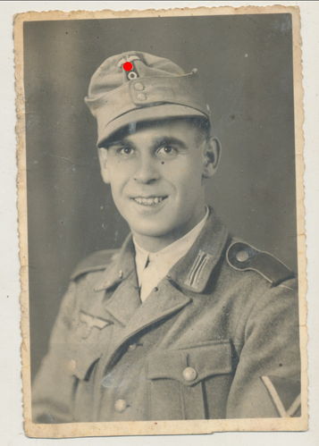 Gebirgsjäger deutsche Wehrmacht mit Bergmütze Original Portrait Foto WK2