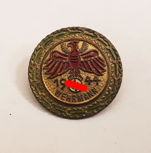 Standschützenabzeichen Tirol " Wehrmann " 1944 3. Reich mit Eichenlaubkranz