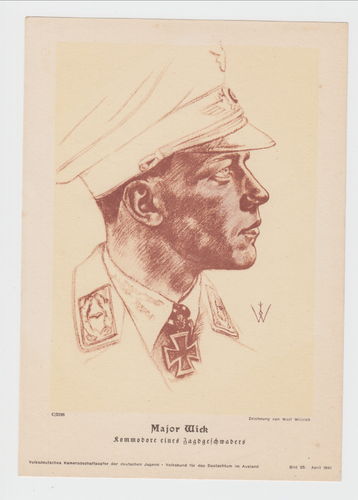 Originales GROSSES Willrich Motiv Major Wick VDK Bild Motiv Nr. 25 von 1941