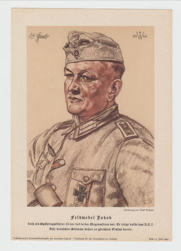 GROSSES Willrich Motiv Feldwebel Jakob VDK Bild Motiv Nr. 15 von 1940