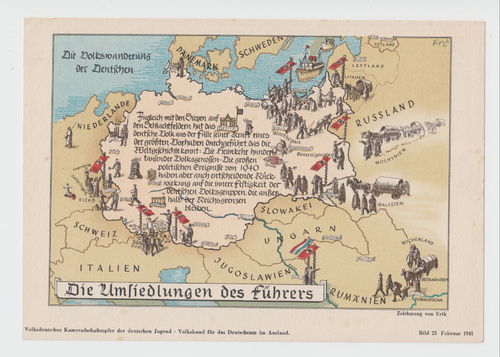 GROSSES VDK Bild Motiv Nr. 23 von 1941 Die Umsiedlungen
